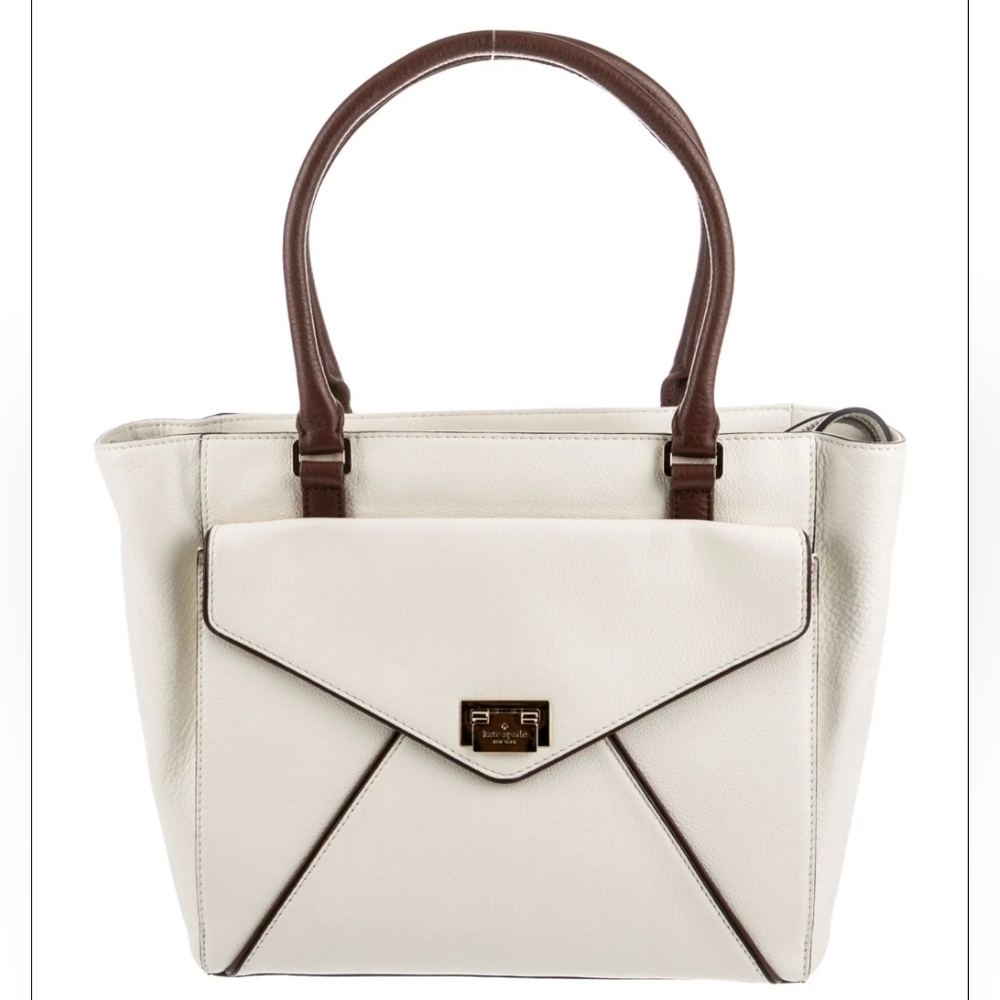 Kate Spade Wesley Place Johanna Tote – Cream & Brown EUC